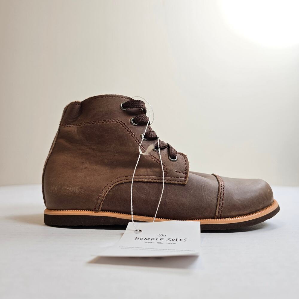 The Humble Soles Marlow Boots Youth Size 30/12 Chocolate Leather Lace Up Shoes